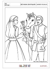 Barbie Pegasus boyama sayfaları